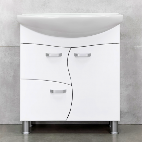 DULAP DEMO ALB CU LAVOAR ZENON 750, LAVOAR APLICAT SANOVIT ZENON 750X498X180