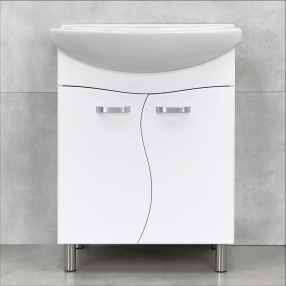 DULAP DEMO ALB CU LAVOAR ZENON 650, LAVOAR APLICAT SANOVIT ZENON 650X470X180