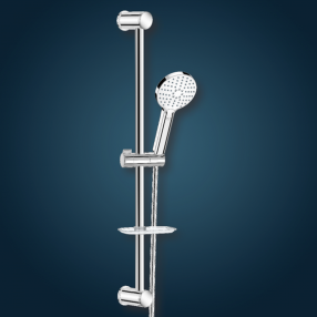 BARA DUS CU DIFUZOR 110MM PE SUPORT REGLABIL + TUB.FLEX AQUA CHROMAX 150 CM