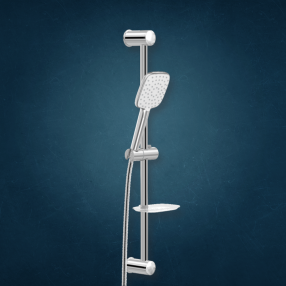 DIFUZOR 115*120 mm CU SUPORT SI TUB FLEXIBIL AQUA CHROME SPACE 150 cm