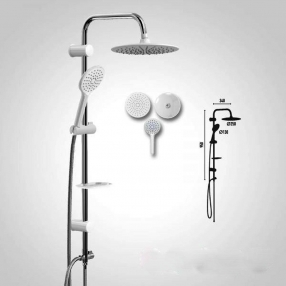 BARA DUS CU DIFUZOR 250 MM + DIFUZOR130 MM CU SUPORT REGLABIL SI FURTUN