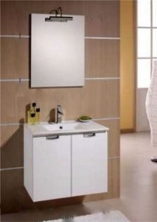 DULAP PORTLAVOAR SLIM 59*44 CM 2 USI ALB