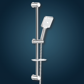 BARA DUS CU DIFUZOR 95X120 MM PE SUPORT REGLABIL + TUB FLEX AQUA CHROMLUX 150 CM