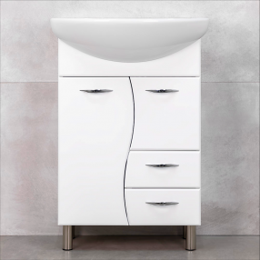 DULAP EDERA ALB CU LAVOAR LIBRA 600, (500175, D_), LAVOAR APLICAT CERSANIT LIBRA 600X460X195