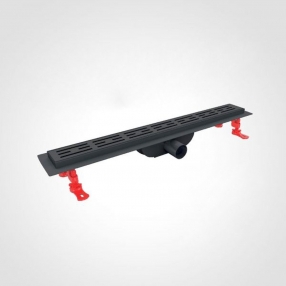 CANAL SCURGERE DUS  INOX AQUALINE MAT BLACK BASE 80 CM Ø-40